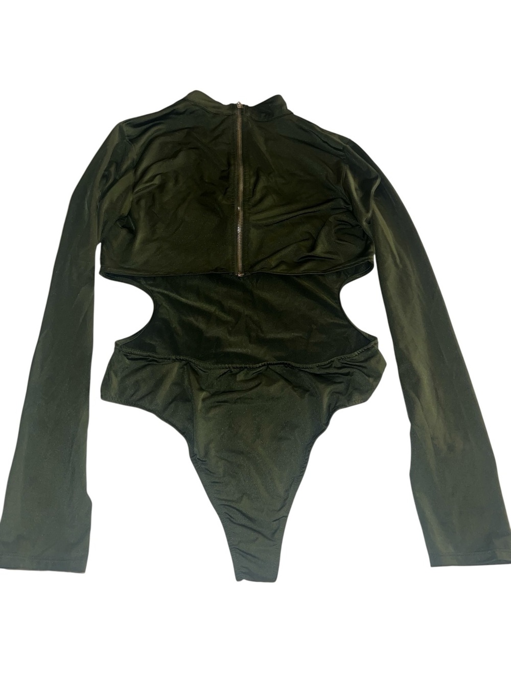 Forever 21 Size M Cutout bodysuit Long Sleeve - Dark Olive